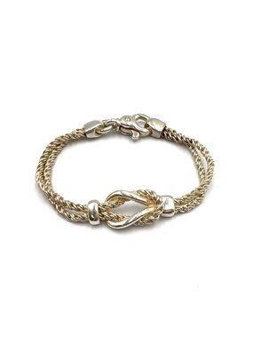 Tiffany & Co Center Knot Double Rope Silver Bracelet
